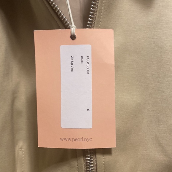 NWT Pearl by Lela Rose Navy khaki Long Vest jacket double zipper vest size 0 - Picture 3 of 9